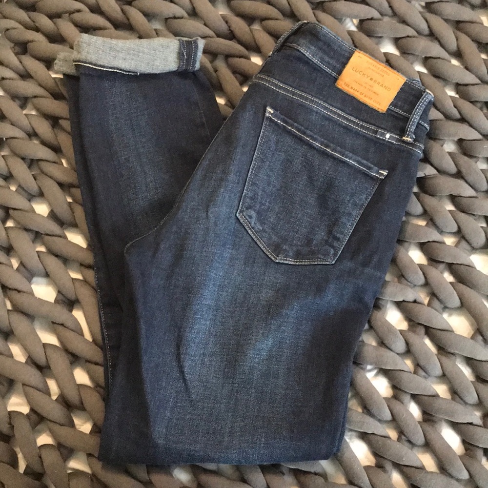 NWOT. Worn Once, no rips, holes, Dark Blue Wash,